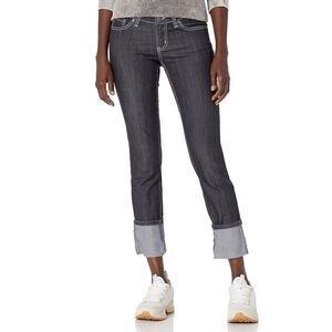 Prana Kara Rolled Skinny Jeans Denim Gray Size 6 28 Stretch Cuffed Low Rise